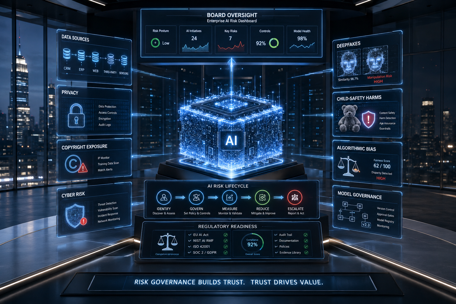 Futuristic AI Boardroom ESG Image Futuristic AI Boardroom ESG Image
