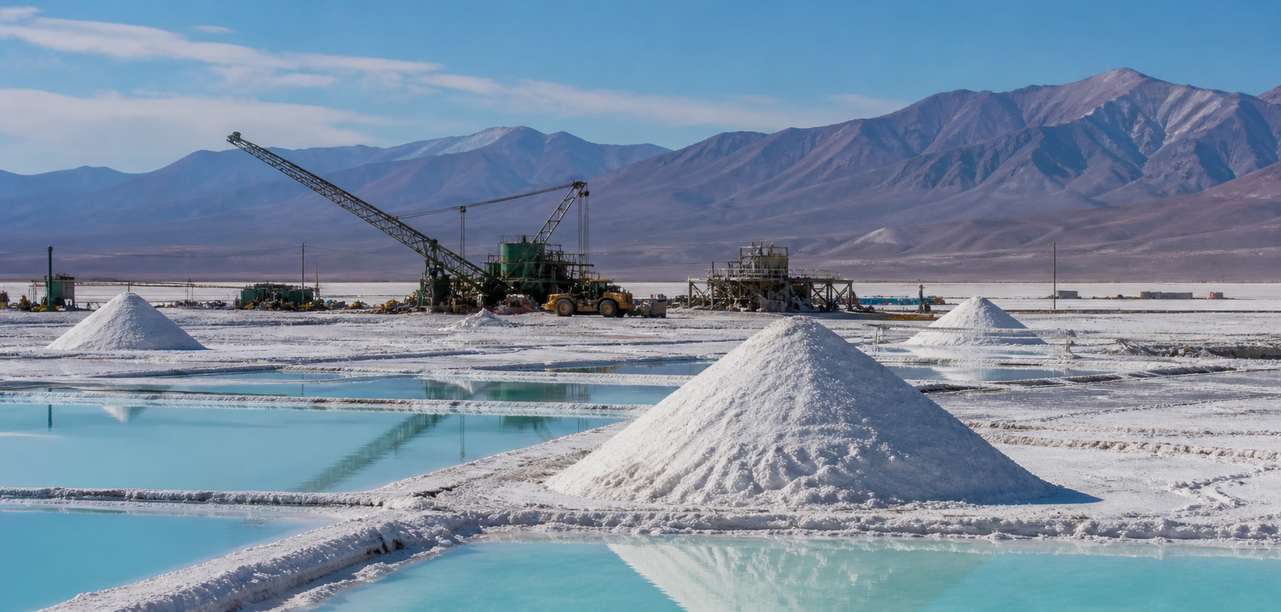 Lithium Mine Industrial salt extraction in vast flats
